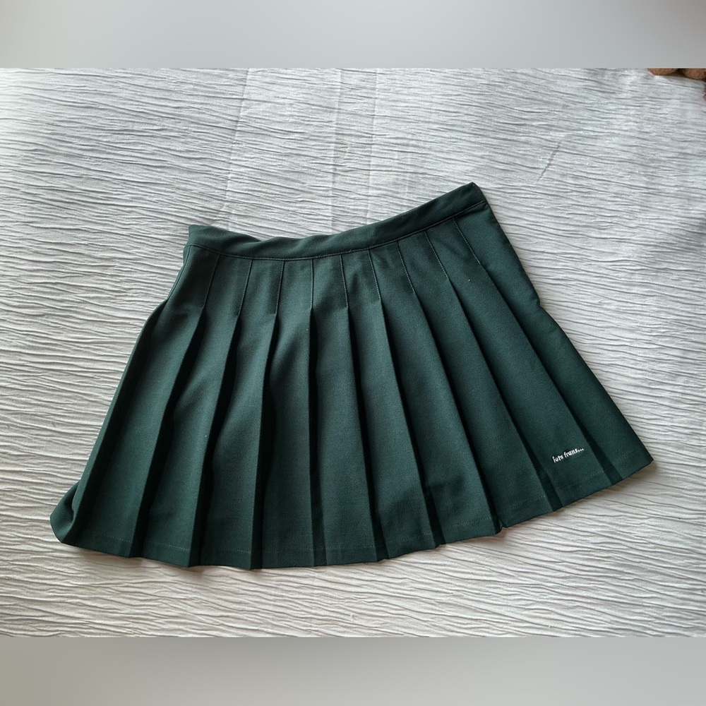Iets Frans Urban Outfitters Green Pleated Mini Skirt